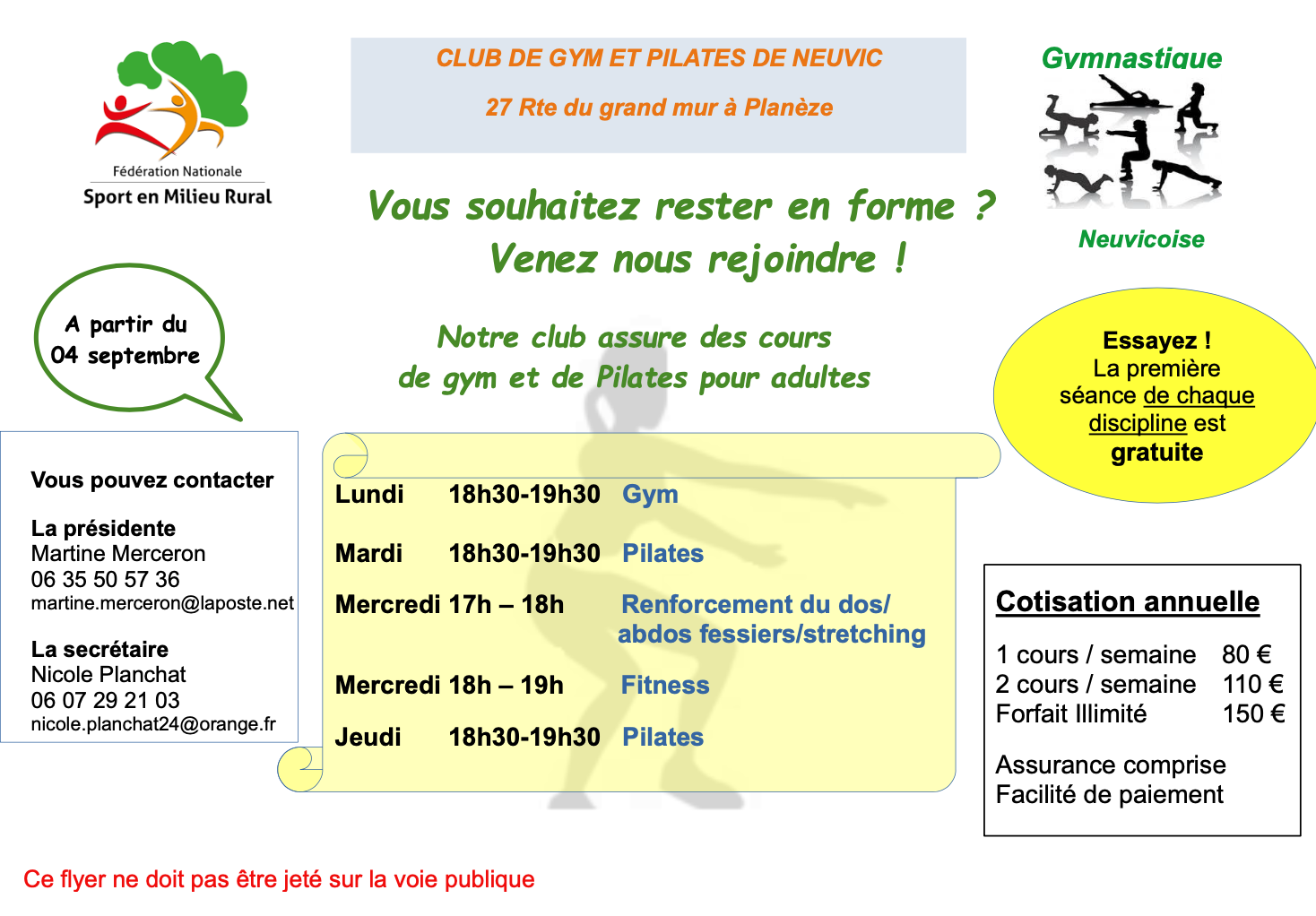 club gym pilates sept