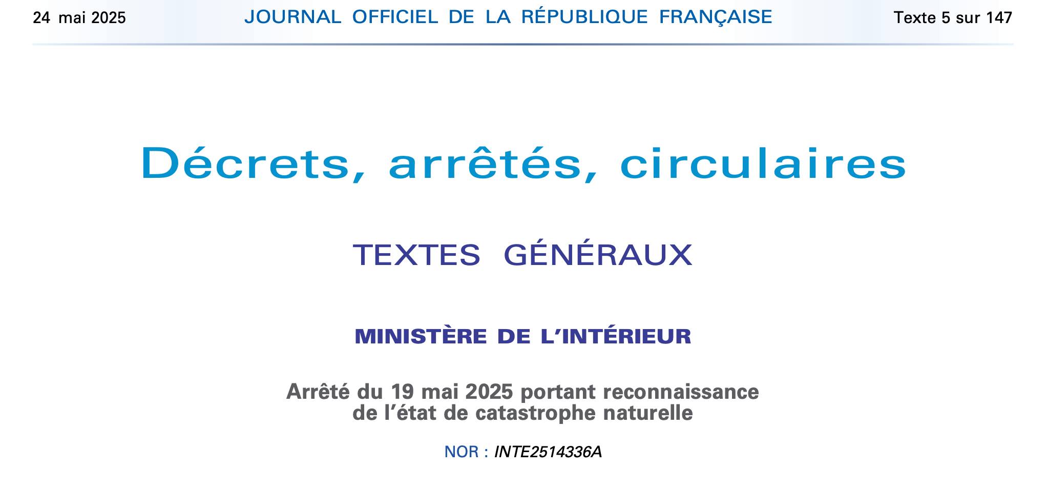 2025 05 27 arrêt catastrophe naturelle